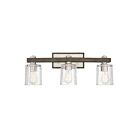Luminaire de vanité Savoy House 8-1255-3-165 Halifax 3 Lumières 180W Nickel satiné avec bois gris