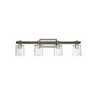 Luminaire de vanité Savoy House 8-1255-4-165 Halifax 4 Lumières 240W Nickel satiné avec bois gris