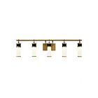 Luminaire de vanité Savoy House 8-1638-5-143 Abel 5 Lumières 40W Noir mat avec accents en laiton chaud