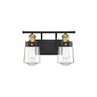 Luminaire de vanité Savoy House 8-2069-2-51 Macauley 2 Lumières 120W Noir vintage avec laiton chaud