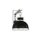Applique Murale Savoy House Corning 9-8884-1-173 1 Lumière Noir Avec Accents En Nickel Poli