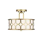 Plafonnier Semi Encastré Savoy House Meridian M60015Nb 2 Lumières 120W Laiton Naturel