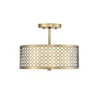 Plafonnier Semi Encastré Savoy House Meridian M60016Nb 2 Lumières 120W Laiton Naturel