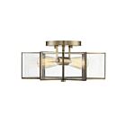 Plafonnier Semi Encastré Savoy House Meridian M60021Nb 2 Lumières 120W Laiton Naturel
