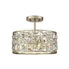 Plafonnier Semi Encastré Savoy House Meridian M60033Sg 2 Lumières 120W Or Argenté
