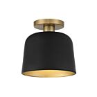 Plafonnier Semi Encastré Savoy House Meridian M60067Mbknb 1 Lumière 60W Noir Mat Avec Laiton Naturel