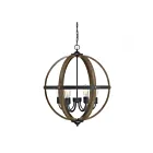 Suspendu Savoy House Meridian M70034Wb 6 Lumières 360W Bois Avec Noir