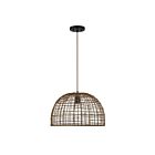 Suspendu Savoy House Meridian M70105Dr 1 Lumière 60W Rotin Foncé Avec Une Douille Marron Foncé