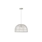 Suspendu Savoy House Meridian M70105Wr 1 Lumière 60W Rotin Blanc Avec Une Prise Blanche