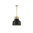 Suspendu Savoy House Meridian M70115Mbknb 1 Lumière 60W Noir Mat Avec Laiton Naturel