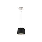 Suspendu Savoy House Meridian M70118Mbkpn 1 Lumière 60W Noir Mat Avec Nickel Poli