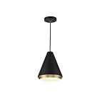 Suspendu Savoy House Meridian M70122Mbknb 1 Lumière 60W Noir Mat Avec Laiton Naturel
