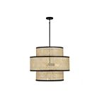 Suspendu Savoy House Meridian M7016Mbk 3 Lumières 180W Canne Naturelle Avec Noir Mat