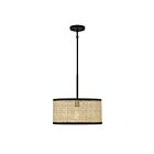 Suspendu Savoy House Meridian M7018Mbk 1 Lumière 60W Canne Naturelle Avec Noir Mat