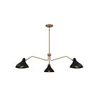 Suspendu Savoy House Meridian M7019Mbknb 3 Lumières 180W Noir Mat Avec Laiton Naturel