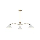 Suspendu Savoy House Meridian M7019Whnb 3 Lumières 180W Blanc Avec Laiton Naturel