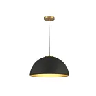 Suspendu Savoy House Meridian M7024Mbknb 1 Lumière 60W Noir Mat Avec Laiton Naturel