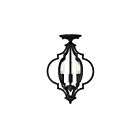Plafonnier semi encastré ou Suspendu à chaîne Convertible Savoy House Meridian M60055MBK 3-Lumières 180W Noir mat