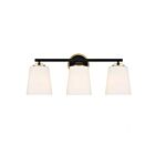 Luminaire de vanité Savoy House Meridian M80078MBKNB  3 Lumières 180W Noir mat et laiton naturel