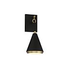 Applique Murale Savoy House Meridian  M90066Mbknb 1 Lumière Noir Mat Avec Laiton Naturel