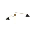 Applique Murale Savoy House Meridian  M90088Mbknb 2 Lumières Noir Mat Avec Laiton Naturel