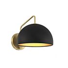 Applique Murale Savoy House Meridian  M90094Mbknb 1 Lumière Noir Mat Avec Laiton Naturel
