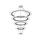 Suspendu LED à anneau Arctic Rings Sonneman 2078.25 60W 5 lumières satin noir