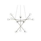 Suspendu Porton Alpha Sonneman 2082.13W 30W 12 lumières nickel satiné