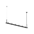 Suspendu sur poutre linéaire Intervals Sonneman 20QKL08B 27W 6 lumières satin noir