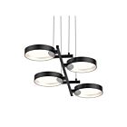 Suspendu à anneaux Light Guide Sonneman 2655.25W 38W 4 lumières satin noir