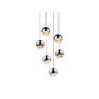 Suspendu LED Grapes Sonneman 2915.01-MED 24W 6 lumières chrome poli