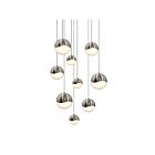 Suspendu LED Grapes Sonneman 2916.13-AST 38W 9 lumières nickel satiné