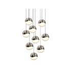 Suspendu LED Grapes Sonneman 2916.13-LRG 50W 9 lumières nickel satiné