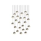 Suspendu LED Grapes Sonneman 2918.13-MED 96W 24 lumières nickel satiné