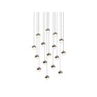 Suspendu LED Grapes Sonneman 2923.13-SML 48W 16 lumières nickel satiné