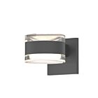 Applique LED à lumière vers le haut/bas REALS Sonneman 7302.FH.FH.74-WL 20W 2 lumières gris texturé
