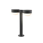 Double borne d'éclairage LED REALS Sonneman 7306.PC.DL.74-WL 40W 2 lumières gris texturé
