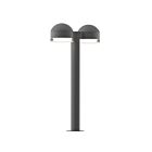 Double borne d'éclairage LED REALS Sonneman 7307.DC.FH.74-WL 40W 2 lumières gris texturé