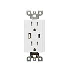 Chargeur USB et prise double TR TYPE A+C 125V Votatec BAA-015D