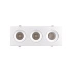 Encastré rond à garniture ajustable regressé 3 têtes 3.5" Votatec VO-SP3.5W12-120-D-5WAY-3H-WH 36W Blanc mat