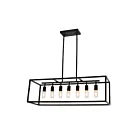 Chandelier à tige rectangulaire Young Lighting 1168C7-BK noir 7-lumières