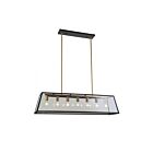 Chandelier à tige Young Lighting 1171C7-SG or satiné 7-lumières