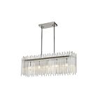 Suspendu en cristal rectangulaire Young Lighting 1262C5 chrome 5-lumières