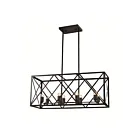 Suspendu rectangulaire à tige Young Lighting 1271C8 noir 8-lumières