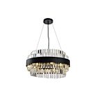 Lustre en cristal rond Young Lighting 1282C14-R noir 14-lumières