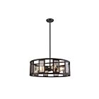 Suspendu rond à tige Young Lighting 1303C6 noir 6-lumières