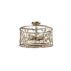 Plafonnier en cristal Young Lighting 1319FM4 argent d'hiver