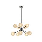 Chandelier à tige à globe étincelant Young Lighting 1341C10 chrome 10-lumières