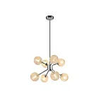 Chandelier à tige à globe étincelant Young Lighting 1341C8 chrome 8-lumières