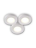 paquet 3 rondelles blanches à led bazz 6w blanc doux u00063wh